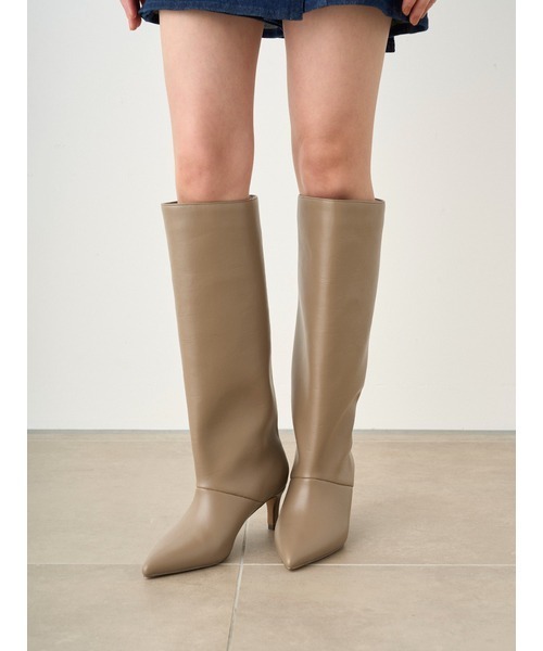 SNIDEL（スナイデル）の「ワイドシャフトロングブーツ（ブーツ・レディース・ブラック/ダークグレー/ベージュ・SMALL/LARGE/MEDIUM）」の3枚目の写真