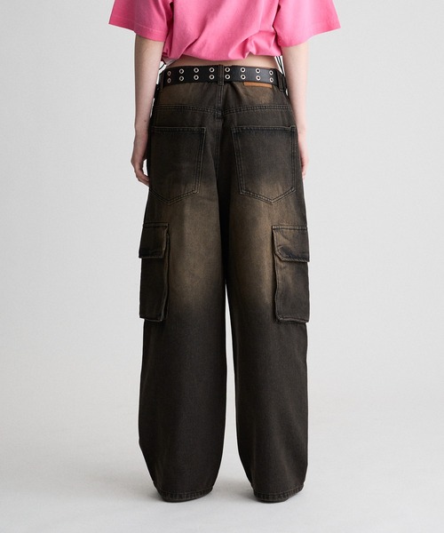WISH FOR EVER(ウィッシュフォーエバー)の「FRINGE OVERDYED CARGO DENIM / フリンジオーバーダイカーゴデニム(デニムパンツ・メンズ・ブラック/ブラウン・MEDIUM/SMALL/LARGE)」の10枚目の写真