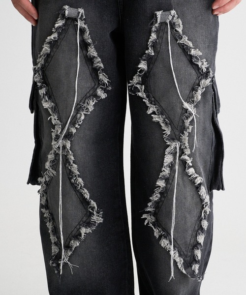WISH FOR EVER(ウィッシュフォーエバー)の「FRINGE OVERDYED CARGO DENIM / フリンジオーバーダイカーゴデニム(デニムパンツ・メンズ・ブラック/ブラウン・MEDIUM/SMALL/LARGE)」の21枚目の写真