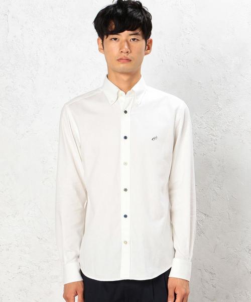 green label relaxing（グリーンレーベルリラクシング）の「【WEB限定】★★B/CRAZY VIYE EMBRO シャツ（シャツ/ブラウス・メンズ・ネイビー/オフホワイト・LARGE/MEDIUM/X-LARGE/SMALL）」の4枚目の写真