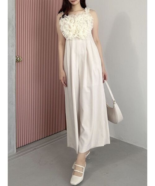 dazzlin（ダズリン）の「ハートチュールフリルオールインワン（つなぎ/オールインワン・レディース・ネイビー/アイボリー・SMALL/MEDIUM）」の7枚目の写真