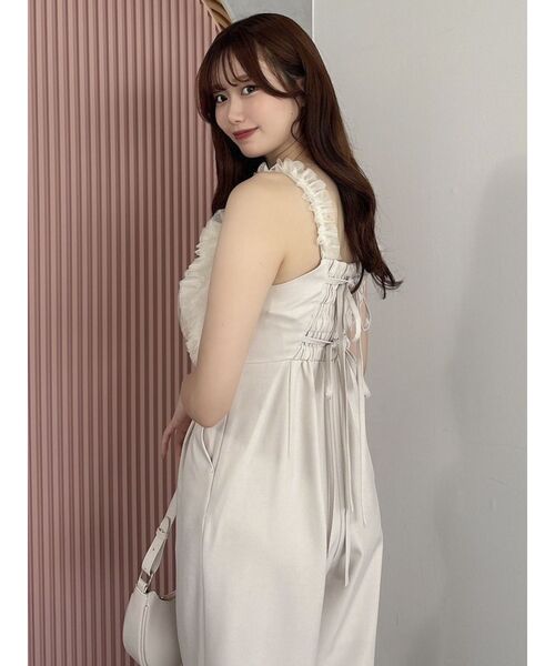 dazzlin（ダズリン）の「ハートチュールフリルオールインワン（つなぎ/オールインワン・レディース・ネイビー/アイボリー・SMALL/MEDIUM）」の13枚目の写真