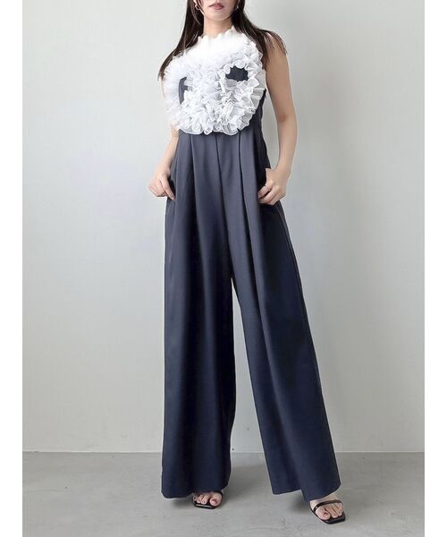 dazzlin（ダズリン）の「ハートチュールフリルオールインワン（つなぎ/オールインワン・レディース・ネイビー/アイボリー・SMALL/MEDIUM）」の16枚目の写真