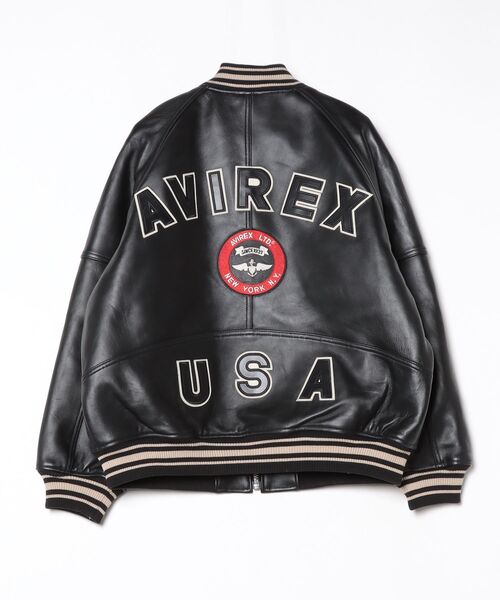 美品/希少✨AVIREX バーシティジャケット　スタジャン　オールレザー　黒 楽天市場】AVIREX 公式通販 | アメリカンスポーツの定番