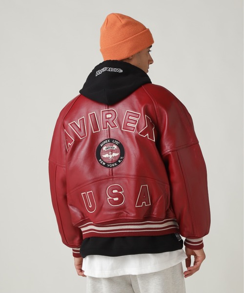 AVIREX(アヴィレックス)の「VARSITY JACKET / バーシティ ジャケット / AVIREX / アヴィレックス(スタジャン・メンズ・レッド/ブラック/ナチュラル・X-LARGE/X-SMALL/SMALL/LARGE/MEDIUM)」の19枚目の写真