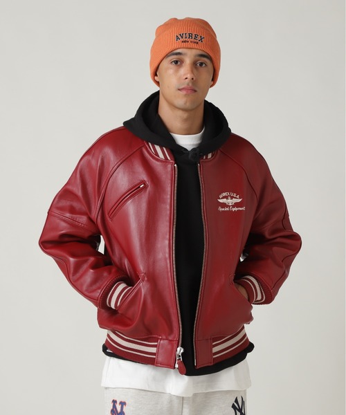 AVIREX(アヴィレックス)の「VARSITY JACKET / バーシティ ジャケット / AVIREX / アヴィレックス(スタジャン・メンズ・レッド/ブラック/ナチュラル・X-LARGE/X-SMALL/SMALL/LARGE/MEDIUM)」の20枚目の写真