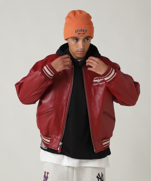 AVIREX(アヴィレックス)の「VARSITY JACKET / バーシティ ジャケット / AVIREX / アヴィレックス(スタジャン・メンズ・レッド/ブラック/ナチュラル・X-LARGE/X-SMALL/SMALL/LARGE/MEDIUM)」の21枚目の写真