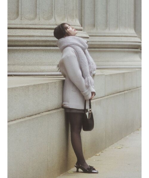 dazzlin（ダズリン）の「キャンディカラービッグマフラー（マフラー・レディース・アイボリー/ブラック/ピンク/オレンジ/グリーン/ブルー/パープル/ライトブルー・FREE）」の19枚目の写真