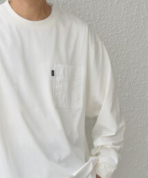 【WEB限定】SHIPS any: 〈撥水加工〉Teflon EcoElite(TM) ナイロンポケット Tシャツ (ロンT)◇