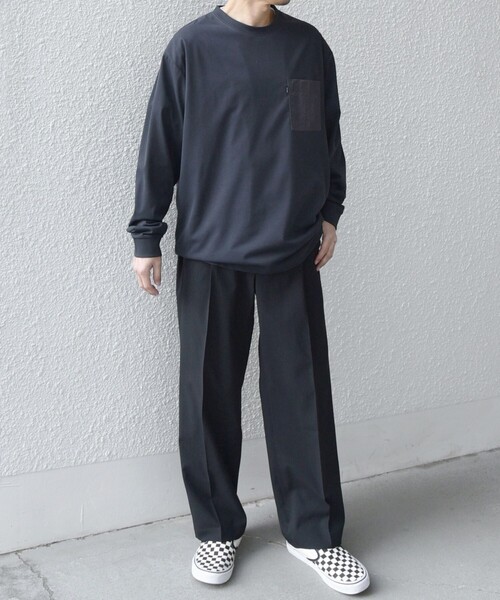 SHIPS any（シップス エニィ）の「【WEB限定】SHIPS any: 〈撥水加工〉Teflon EcoElite(TM) ナイロンポケット Tシャツ (ロンT)◇（Tシャツ/カットソー・メンズ・ホワイト/ブラック/ダークグレー/ケリーグリーン/チャコールグレー/ネイビー・SMALL/MEDIUM/LARGE/X-LARGE）」の12枚目の写真