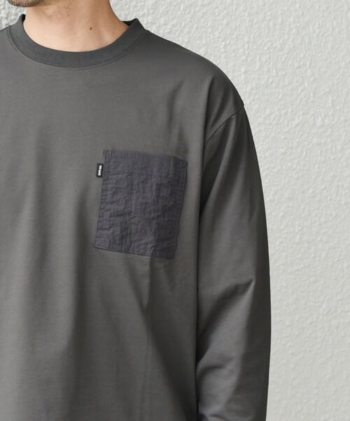 SHIPS any（シップス エニィ）の「【WEB限定】SHIPS any: 〈撥水加工〉Teflon EcoElite(TM) ナイロンポケット Tシャツ (ロンT)◇（Tシャツ/カットソー・メンズ・ホワイト/ブラック/ダークグレー/ケリーグリーン/チャコールグレー/ネイビー・SMALL/MEDIUM/LARGE/X-LARGE）」の22枚目の写真