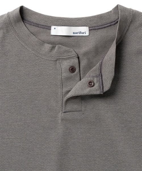 narifuri（ナリフリ）の「NFC アクティブメッシュヘンリーネック長袖Tシャツ（Tシャツ/カットソー・メンズ・チャコール/カーキ・MEDIUM/X-LARGE/SMALL/LARGE）」の6枚目の写真