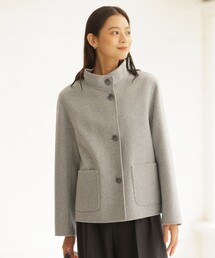 極美品　ジェイプレス　レディース　ウールコート　PONTETORTO イタリア 日本製／ブルーフォックスファー／カシミヤ混】拘りのシルエット