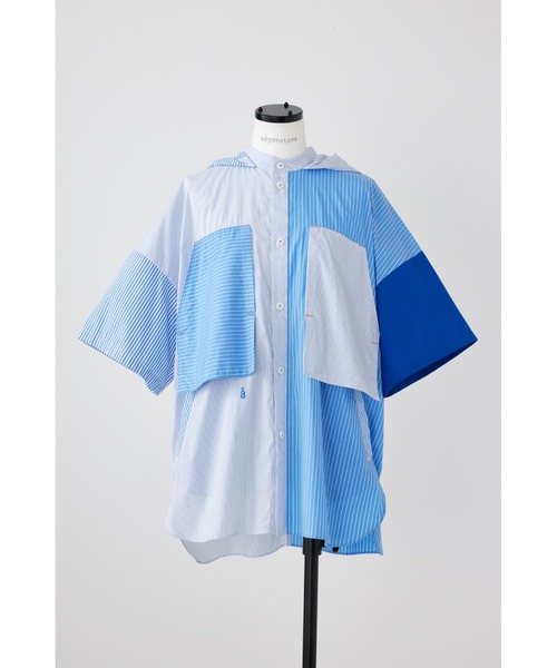 nagonstans（ナゴンスタンス）の「Stripe Mix Hoodieシャツ（シャツ