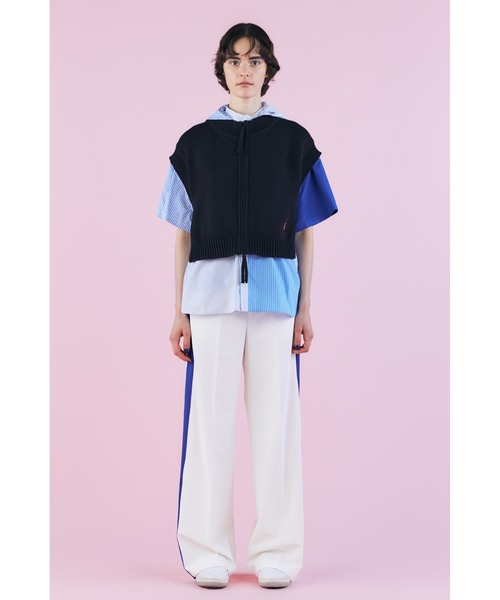 nagonstans（ナゴンスタンス）の「Stripe Mix Hoodieシャツ（シャツ