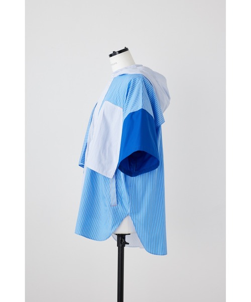 ★美品★ nagonstans ボリュームスリーブシャツ ブルー 青 サックス ホンアイテゾメ ロングスリーブ Tシャツ | OKURA | ハリウッドランチ