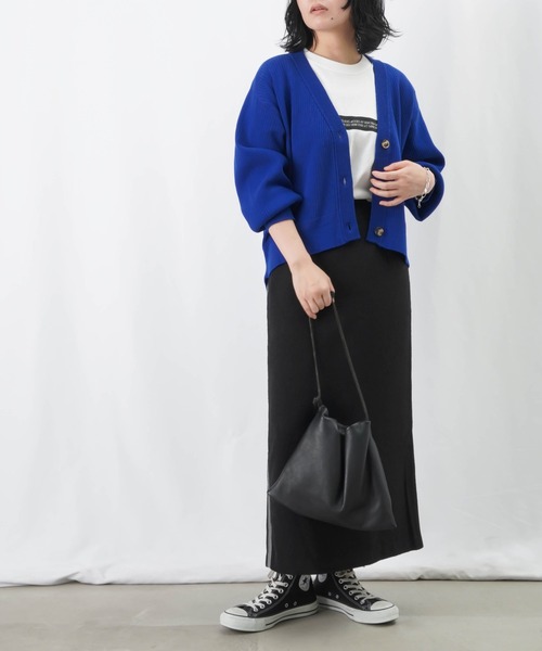 LUCA/LADY LUCK LUCA(ルカ/レディラックルカ)の「LC/LLL スウェディッシュリブカーディガン / コットンVネックカーディガン(カーディガン/ボレロ・レディース・ブラック/ブルー/ブラウン・FREE)」の13枚目の写真