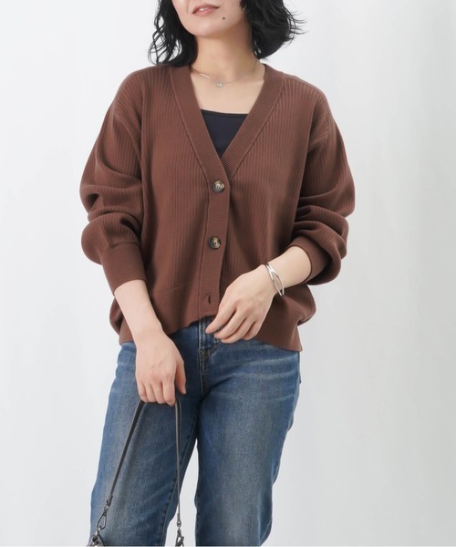 LUCA/LADY LUCK LUCA(ルカ/レディラックルカ)の「LC/LLL スウェディッシュリブカーディガン / コットンVネックカーディガン(カーディガン/ボレロ・レディース・ブラック/ブルー/ブラウン・FREE)」の17枚目の写真