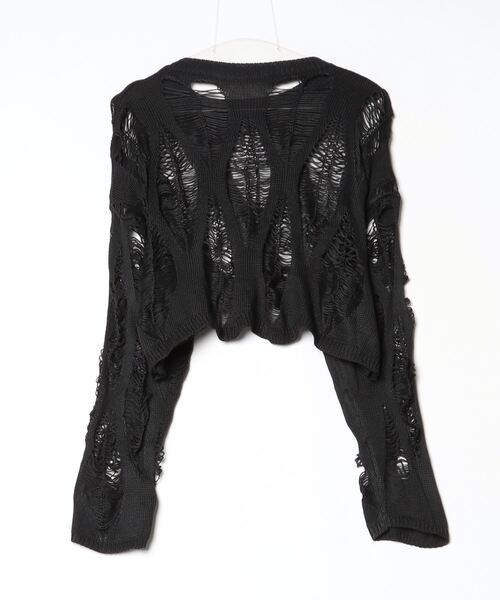 NOVESSEL（ノベセル）の「『NOVESSEL/ノベセル』シースルーニット【Y】【CN】（ニット/セーター・レディース・ブラック・FREE）」の5枚目の写真