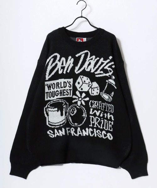 BEN DAVIS(ベンデイビス)の「BEN DAVIS/ベンデイビス SELECTION KNIT TOP/オーバーサイズ ニット ストリート ロゴ セーター/レディース メンズ(ニット/セーター・メンズ・ライトグレー/ブルー/オフホワイト/ブラック・XL/L/M)」の11枚目の写真