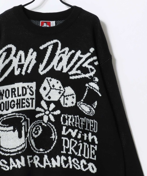 BEN DAVIS(ベンデイビス)の「BEN DAVIS/ベンデイビス SELECTION KNIT TOP/オーバーサイズ ニット ストリート ロゴ セーター/レディース メンズ(ニット/セーター・メンズ・ライトグレー/ブルー/オフホワイト/ブラック・XL/L/M)」の6枚目の写真