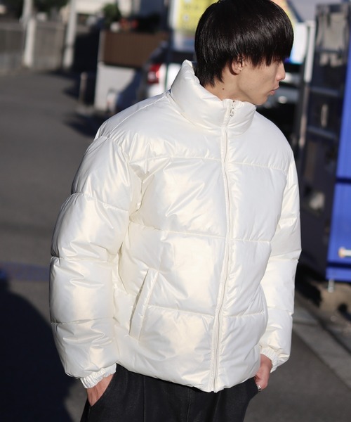 エナメルダウンジャケット y3k ホログラフィックオーバーサイズ光沢 エナメルダウンジャケット y3k ホログラフィックオーバーサイズ