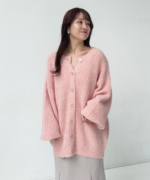 mysty woman（ミスティウーマン）の「【スタッフプロデュース/WEB限定】MiO企画・ニュアンスもふもふカーディガン 149820（カーディガン/ボレロ・レディース・ピンク/ホワイト系その他/ベージュ・FREE）」の20枚目の写真