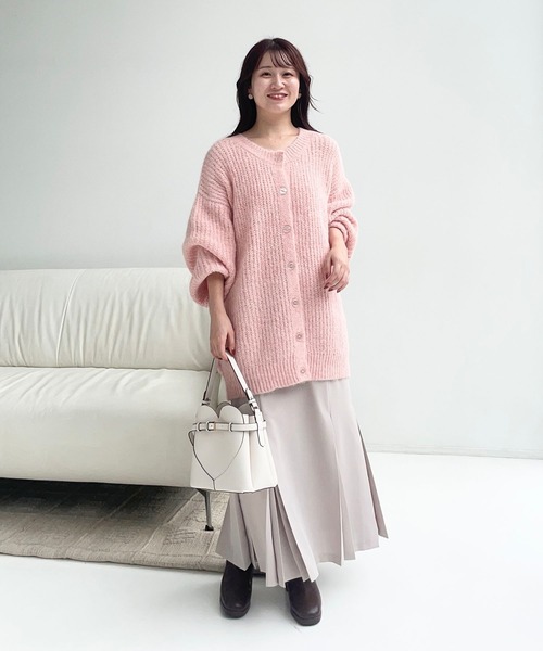 mysty woman（ミスティウーマン）の「【スタッフプロデュース/WEB限定】MiO企画・ニュアンスもふもふカーディガン 149820（カーディガン/ボレロ・レディース・ピンク/ホワイト系その他/ベージュ・FREE）」の10枚目の写真