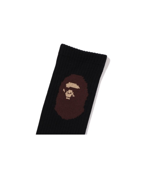 A BATHING APE(アベイシングエイプ)の「APE HEAD SOCKS(ソックス/靴下・メンズ・ベージュ/ホワイト/レッド/ブラック/オリーブ・LARGE/MEDIUM)」の7枚目の写真