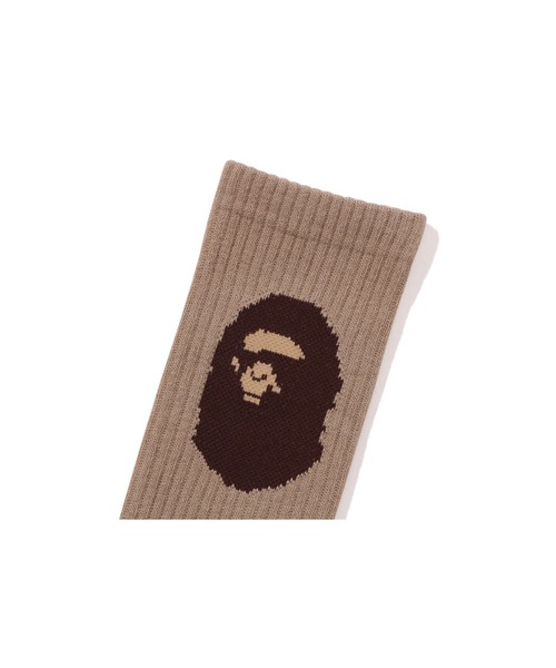 A BATHING APE(アベイシングエイプ)の「APE HEAD SOCKS(ソックス/靴下・メンズ・ベージュ/ホワイト/レッド/ブラック/オリーブ・LARGE/MEDIUM)」の8枚目の写真