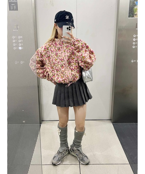 WC（ダブル シー）の「リトルフラワーショートフリースジャケット（ブルゾン・レディース・アイボリー/ピンク・FREE）」の10枚目の写真