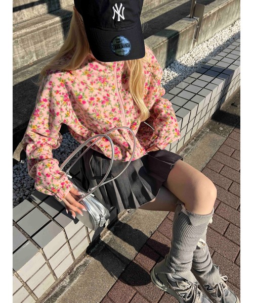 WC（ダブル シー）の「リトルフラワーショートフリースジャケット（ブルゾン・レディース・アイボリー/ピンク・FREE）」の14枚目の写真