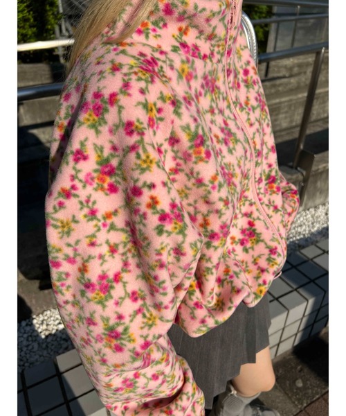 WC（ダブル シー）の「リトルフラワーショートフリースジャケット（ブルゾン・レディース・アイボリー/ピンク・FREE）」の16枚目の写真