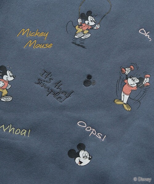 別注/Mickey Mouse/ミッキーマウス 刺繍スエット裏起毛　ブルーグレー FREAK'S STORE（フリークスストア）の「限定展開 別注/Mickey