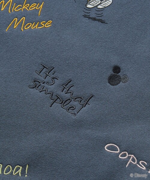 FREAK'S STORE（フリークスストア）の「限定展開　別注/Mickey Mouse/ミッキーマウス　刺繍スウェット（スウェット・レディース・ブラック/ブルーグレー/杢グレー/ナチュラル・ﾌﾘ-）」の6枚目の写真