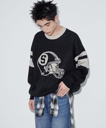 WEGO | WEGO/【24年秋冬新作】ジャガードスリーブラインプルオーバー(ニット/セーター)