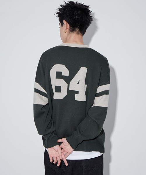 WEGO（ウィゴー）の「WEGO/ジャガードスリーブラインプルオーバー（ニット/セーター・メンズ・ダークグリーン/ブラック・MEDIUM/LARGE）」の20枚目の写真