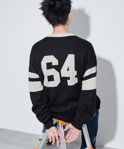 WEGO（ウィゴー）の「WEGO/ジャガードスリーブラインプルオーバー（ニット/セーター・メンズ・ダークグリーン/ブラック・MEDIUM/LARGE）」の17枚目の写真