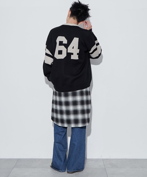 WEGO（ウィゴー）の「WEGO/ジャガードスリーブラインプルオーバー（ニット/セーター・メンズ・ダークグリーン/ブラック・MEDIUM/LARGE）」の18枚目の写真