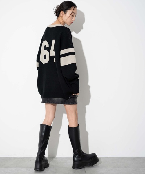 WEGO（ウィゴー）の「WEGO/ジャガードスリーブラインプルオーバー（ニット/セーター・メンズ・ダークグリーン/ブラック・MEDIUM/LARGE）」の6枚目の写真