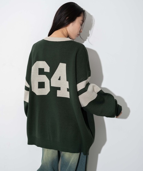 WEGO（ウィゴー）の「WEGO/ジャガードスリーブラインプルオーバー（ニット/セーター・メンズ・ダークグリーン/ブラック・MEDIUM/LARGE）」の11枚目の写真