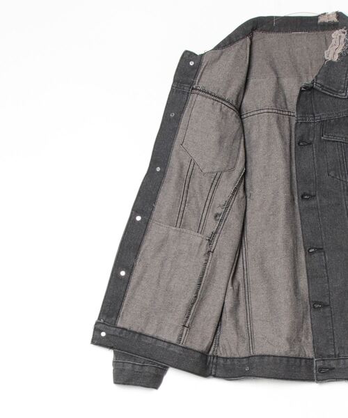 ARCADE（アーケード）の「春服 Gジャン オーバーサイズ クラッシュダメージ加工 デニムジャケット -ARCADE Limited Line-（デニムジャケット・メンズ・ブラック/ブルー・M/L/XL）」の20枚目の写真