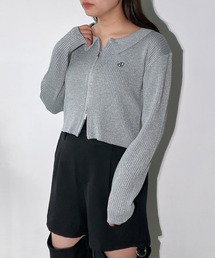 AS KNOW AS plus（アズノゥアズプラス）の「◇ワンポイントロゴ刺繍 ダブルジップカーディガン（カーディガン/ボレロ）」