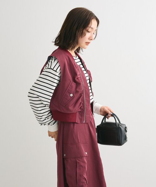 Sugar spoon（シュガースプーン）の「・SUGAR　SPOON　MA-1ベスト（ベスト・レディース・ブラック/カーキ/ボルドー/ブラウン・FREE）」の16枚目の写真