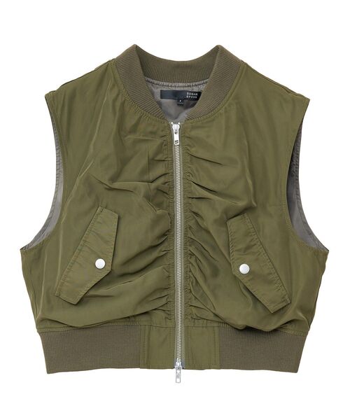 Sugar spoon（シュガースプーン）の「・SUGAR　SPOON　MA-1ベスト（ベスト・レディース・ブラック/カーキ/ボルドー/ブラウン・FREE）」の9枚目の写真