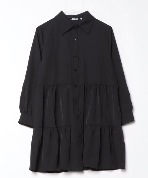 .KOM(ドットコム)の「『.KOM/ドットケーオーエム』シャツワンピース 長袖 【CN】(ワンピース・レディース・ホワイト/ブラック・M)」の10枚目の写真