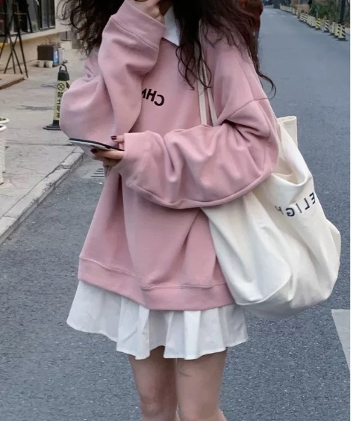 .KOM(ドットコム)の「『.KOM/ドットケーオーエム』シャツワンピース 長袖 【CN】(ワンピース・レディース・ホワイト/ブラック・M)」の4枚目の写真