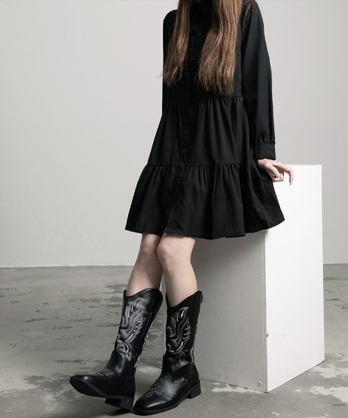 .KOM(ドットコム)の「『.KOM/ドットケーオーエム』シャツワンピース 長袖 【CN】(ワンピース・レディース・ホワイト/ブラック・M)」の18枚目の写真