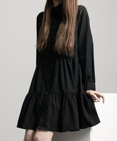 .KOM(ドットコム)の「『.KOM/ドットケーオーエム』シャツワンピース 長袖 【CN】(ワンピース・レディース・ホワイト/ブラック・M)」の20枚目の写真