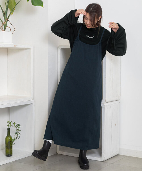 POU DOU DOU（プードゥドゥ）の「バックリボンギャザーワンピース（ワンピース・レディース・ネイビー/ブラック・M）」の3枚目の写真